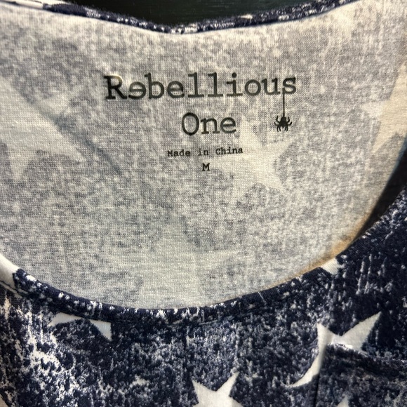 Tie Front printed tank in Blue and white stars - Picture 2 of 3